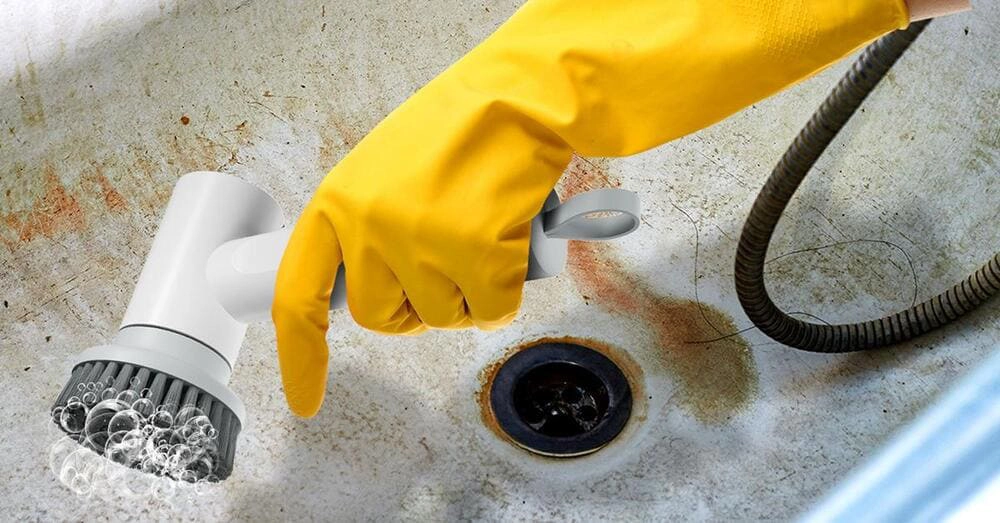 cleaning a sink with synoshi